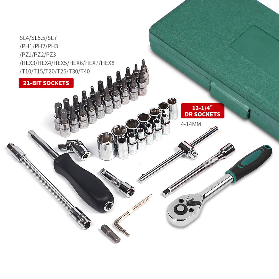 46-Piece Metric Mechanics Tool Set